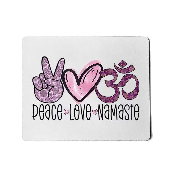 Peace Love Namaste OM Sign Mandala Hippie Yoga Lover Gift Mousepad