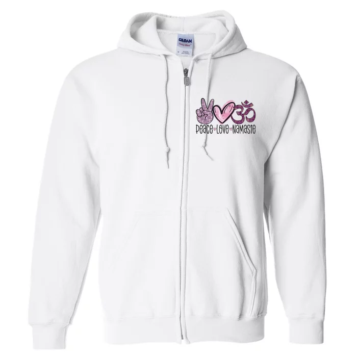 Peace Love Namaste OM Sign Mandala Hippie Yoga Lover Gift Full Zip Hoodie