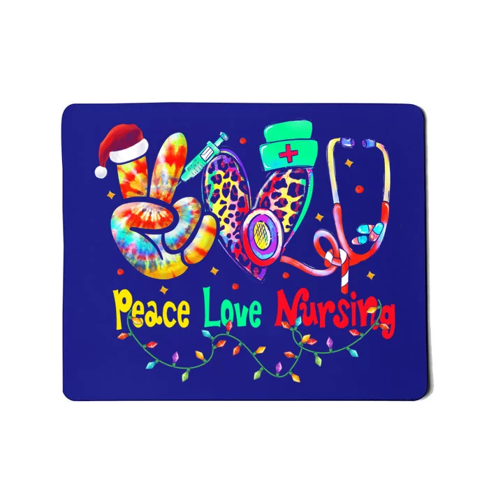 Peace Love Nursing Leopard Heart Nurse Life Christmas Gift Mousepad