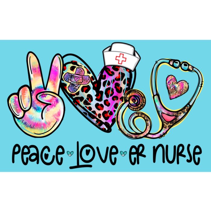 Peace Love Nursing Leopard Heart Stethoscope Er Nurse Life Gift Bumper Sticker