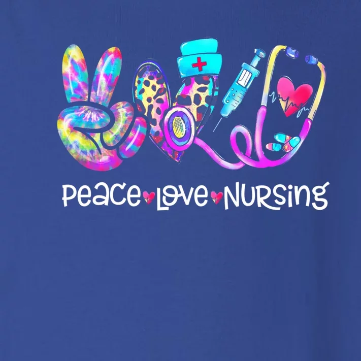 Peace Love Nursing Leopard Heart Stethoscope Nurse Life Gift Toddler Long Sleeve Shirt