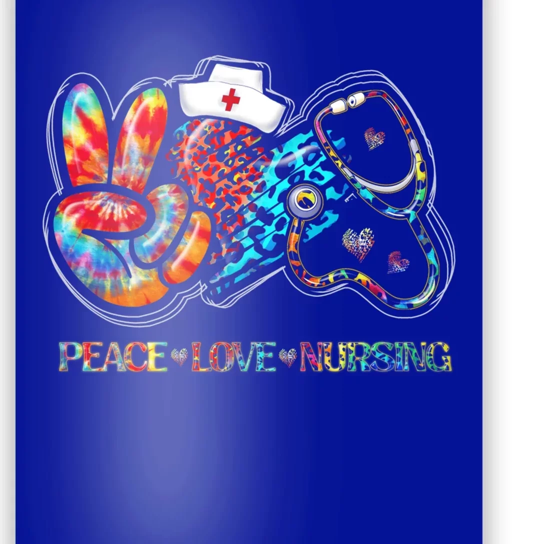 Peace Love Nursing Leopard Heart Stethoscope Nurse Life Cute Gift Poster