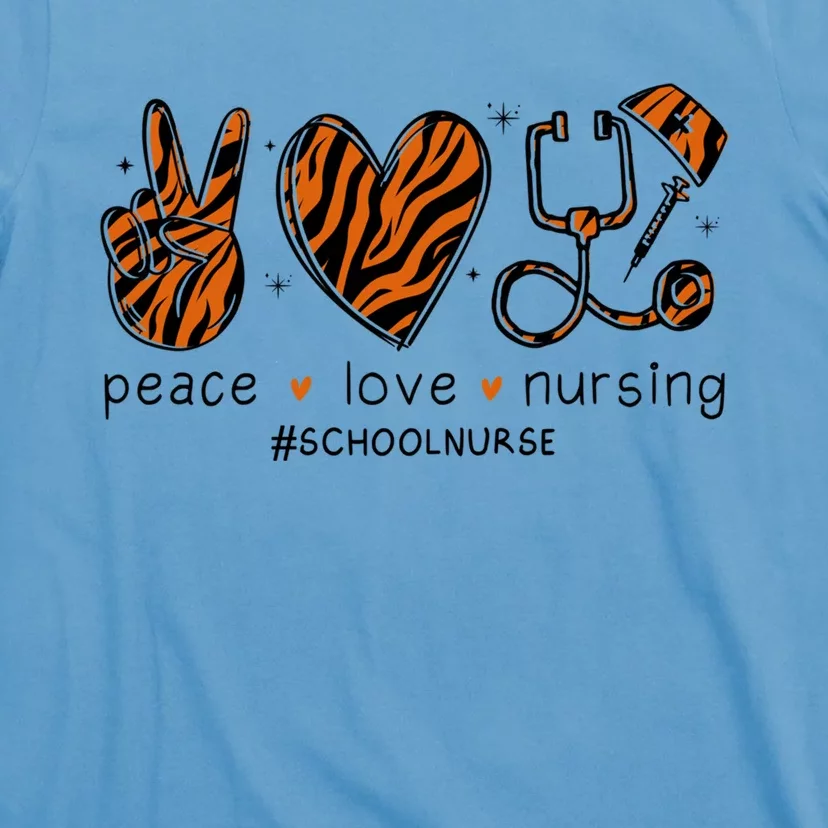 Peace Love Nursing Leopard Print Stethoscope School Nurse Meaningful Gift T-Shirt