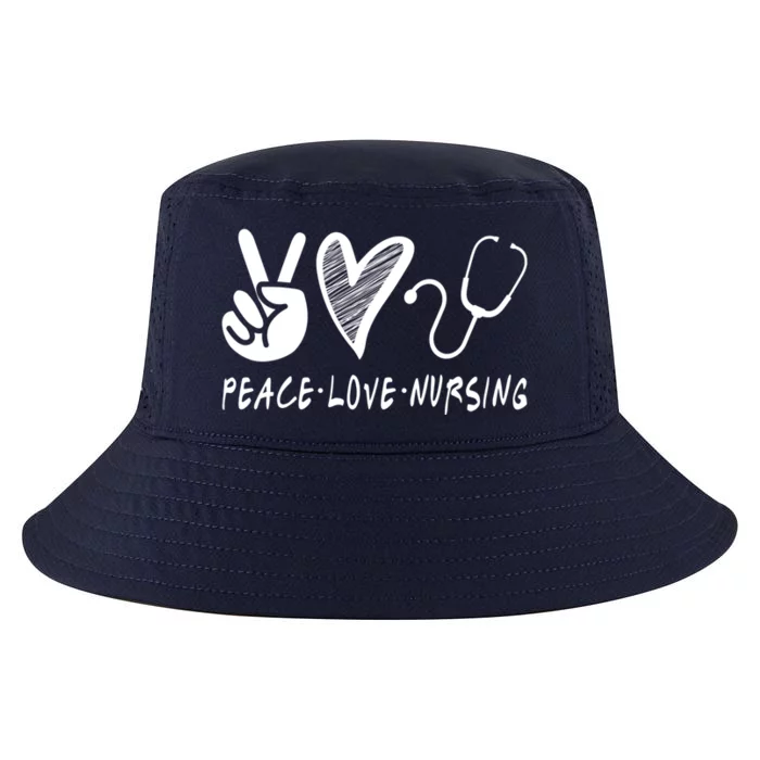 Peace Love Nursing Nurse Gift Cool Comfort Performance Bucket Hat