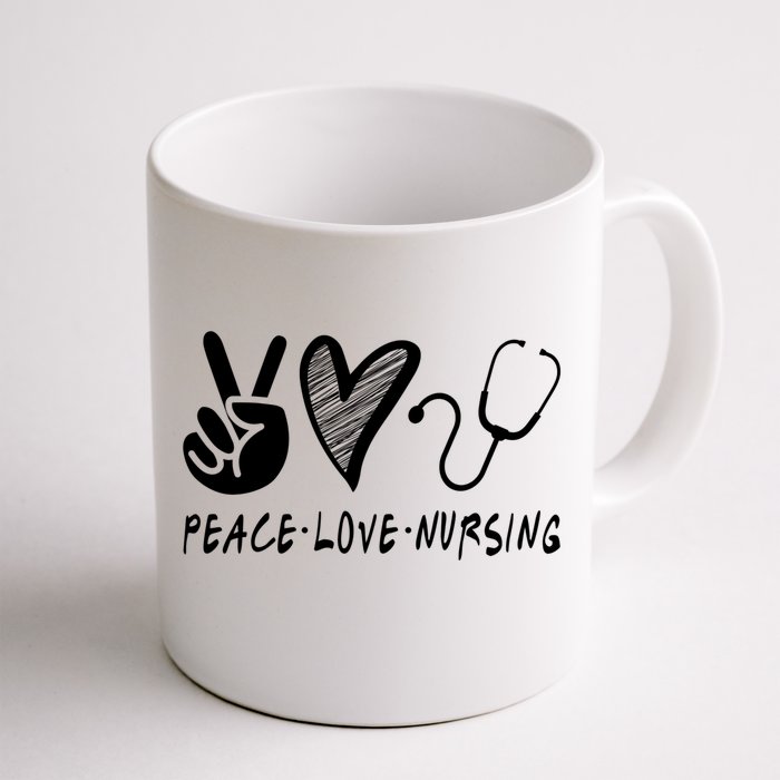 Peace Love Nursing Nurse Gift Front & Back Coffee Mug