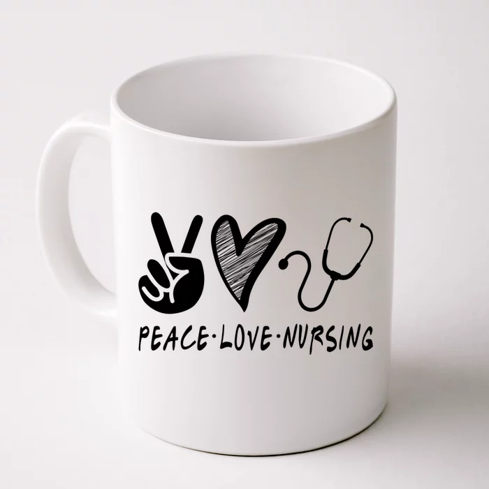 Peace Love Nursing Nurse Gift Front & Back Coffee Mug