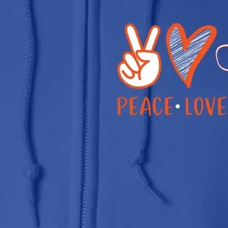 Peace Love Nursing Nurse Cute Gift Full Zip Hoodie