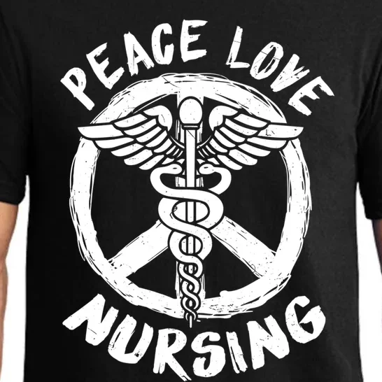 Peace Love Nursing Nurse Costume Lover Gift Funny Gift Pajama Set