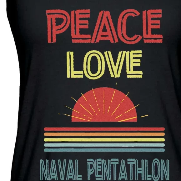 Piece Love Naval Pentathlon Funny Ladies Essential Flowy Tank