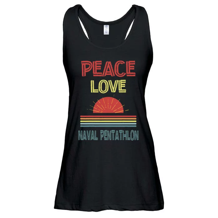 Piece Love Naval Pentathlon Funny Ladies Essential Flowy Tank