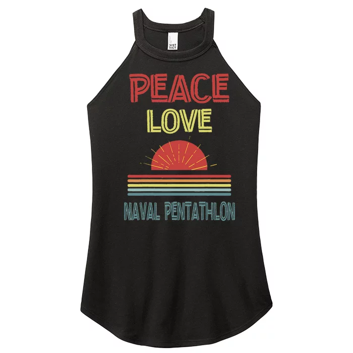 Piece Love Naval Pentathlon Funny Women’s Perfect Tri Rocker Tank