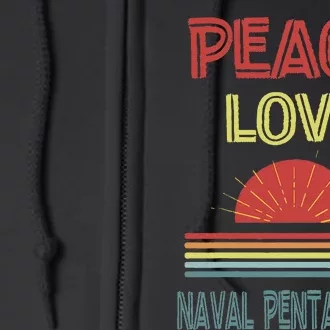 Piece Love Naval Pentathlon Funny Full Zip Hoodie