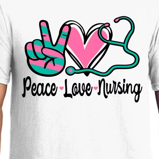 Peace Love Nursing Nurse Rn Nursing School Caretaker Gift Pajama Set