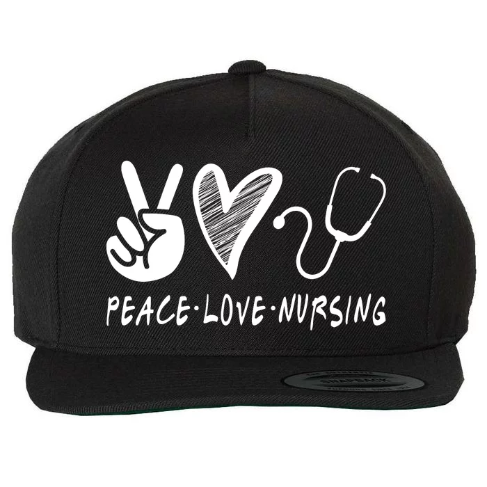 Peace Love Nursing Wool Snapback Cap