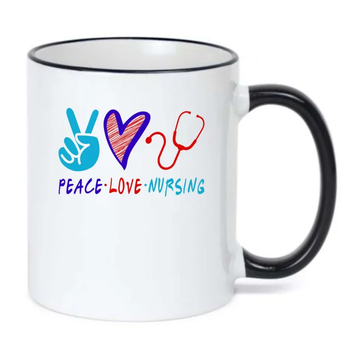 Peace Love Nursing Black Color Changing Mug