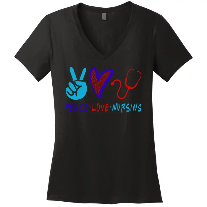 Peace Love Nursing Women's V-Neck T-Shirt