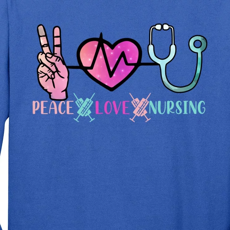 Peace Love Nursing Meaningful Gift Tall Long Sleeve T-Shirt