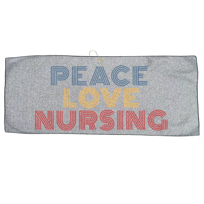 Peace Love Nursing Retro 70s Vintage Gift Large Microfiber Waffle Golf Towel