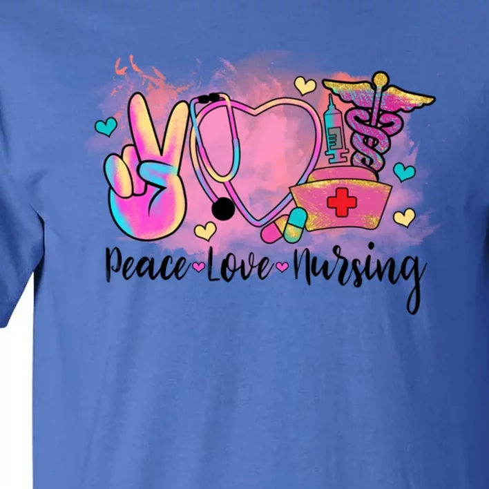 Peace Love Nursing Retro Vibe Gift Tall T-Shirt