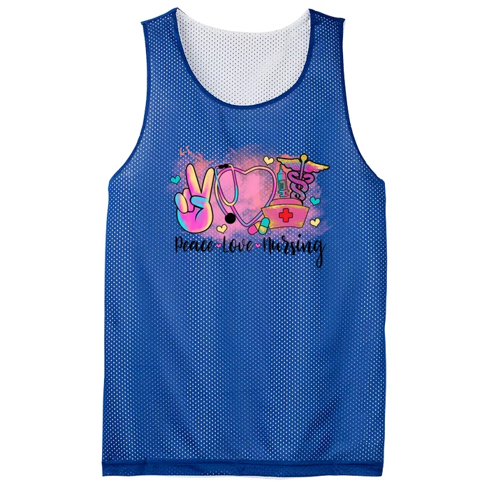 Peace Love Nursing Retro Vibe Gift Mesh Reversible Basketball Jersey Tank