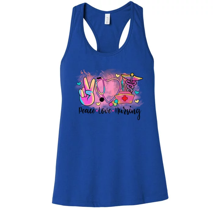 Peace Love Nursing Retro Vibe Gift Women's Racerback Tank