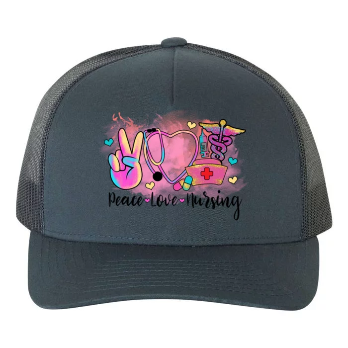 Peace Love Nursing Retro Vibe Gift Yupoong Adult 5-Panel Trucker Hat