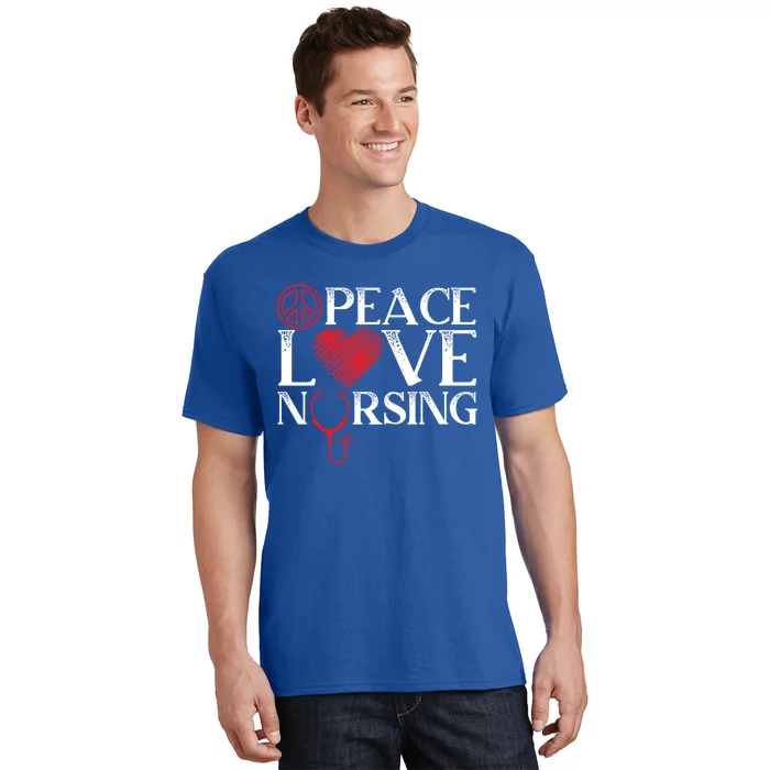 Peace Love Nursing Rn Nurse Gift T-Shirt