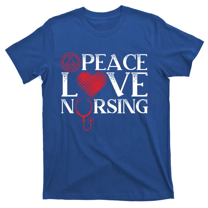 Peace Love Nursing Rn Nurse Gift T-Shirt