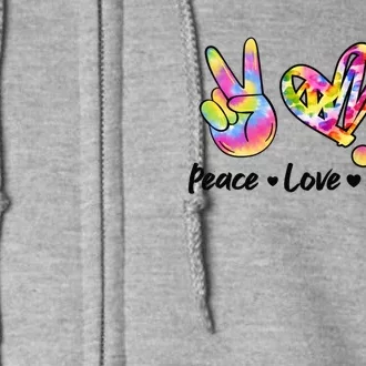 Peace Love Nursing Funny Gift Tie Dye Stethoscope Heart Nursing Meaningful Gift Full Zip Hoodie