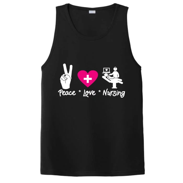 Peace Love Nursing Student School Healthcare Nurse Week Lvn Gift Performance Tank