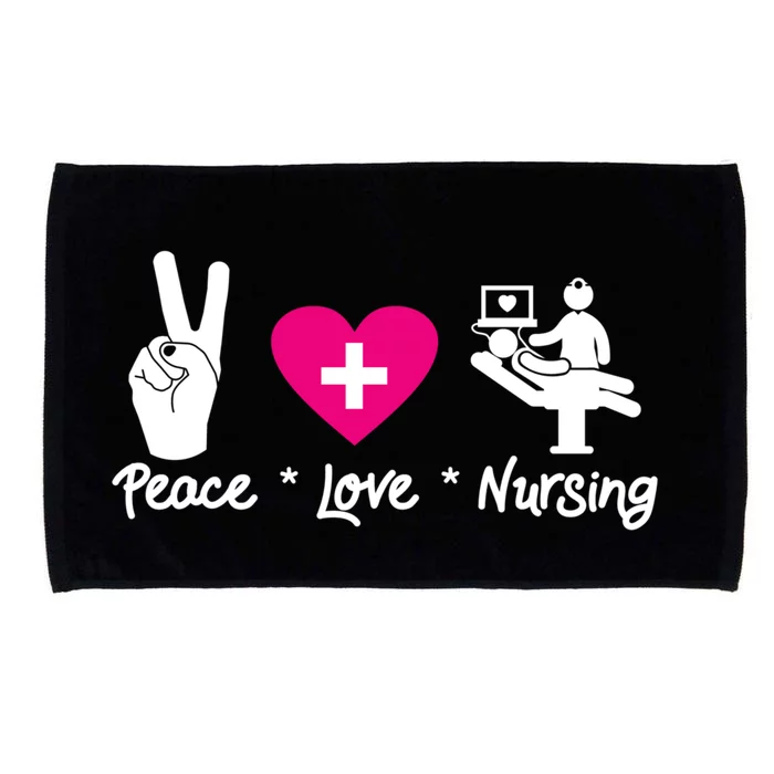 Peace Love Nursing Student School Healthcare Nurse Week Lvn Gift Microfiber Hand Towel