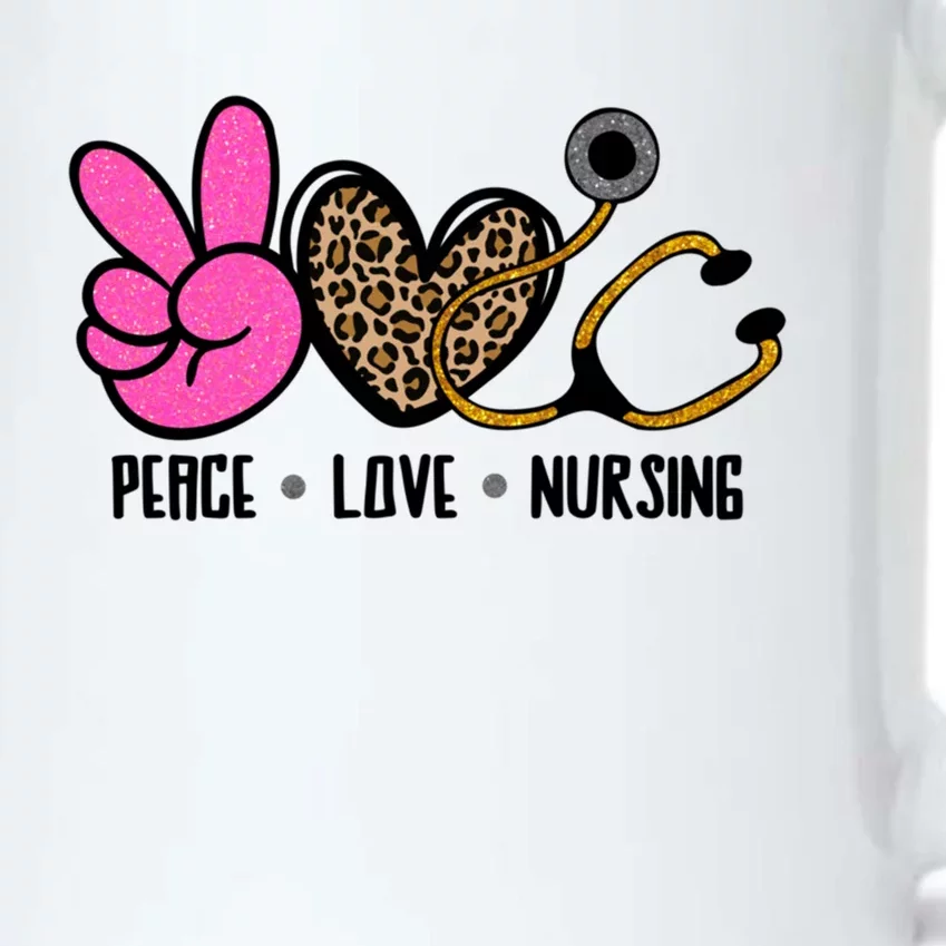 Peace Love Nursing Meaningful Gift Black Color Changing Mug