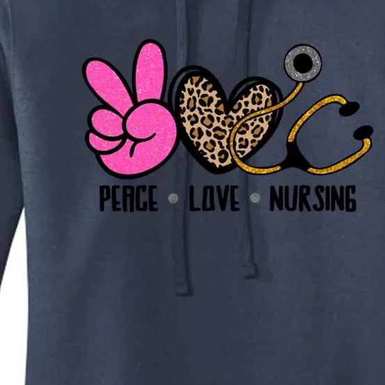 Peace Love Nursing Meaningful Gift Women's Pullover Hoodie