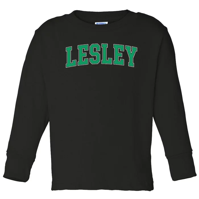 Personalized Lesley Name Arch Toddler Long Sleeve Shirt