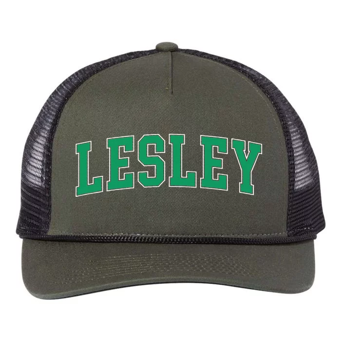 Personalized Lesley Name Arch Retro Rope Trucker Hat Cap