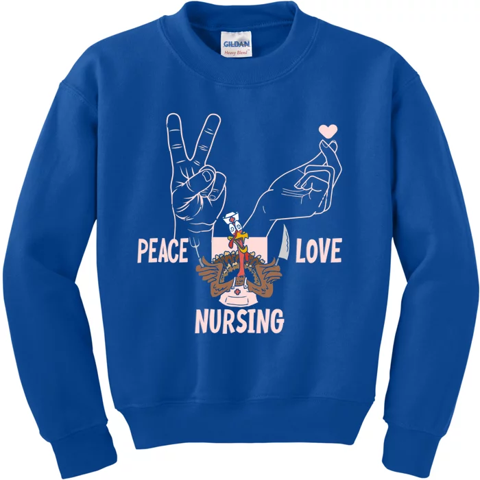 Peace Love Nursing Gift Kids Sweatshirt