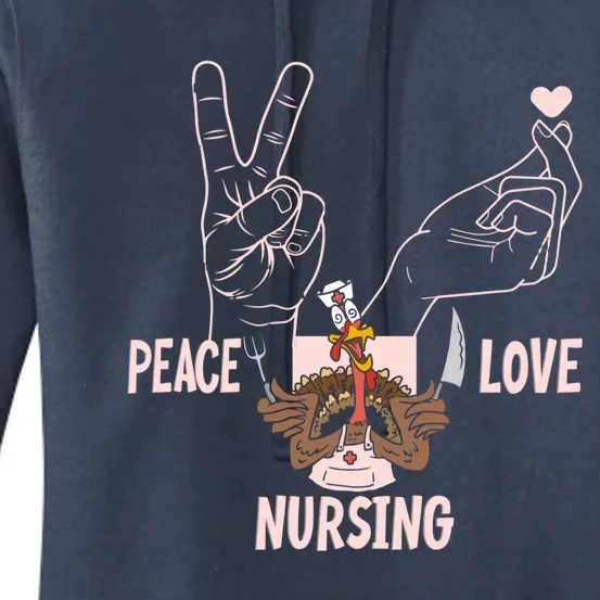 Peace Love Nursing Gift Women's Pullover Hoodie