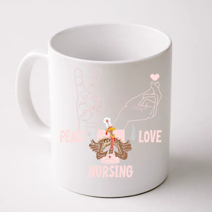 Peace Love Nursing Gift Front & Back Coffee Mug