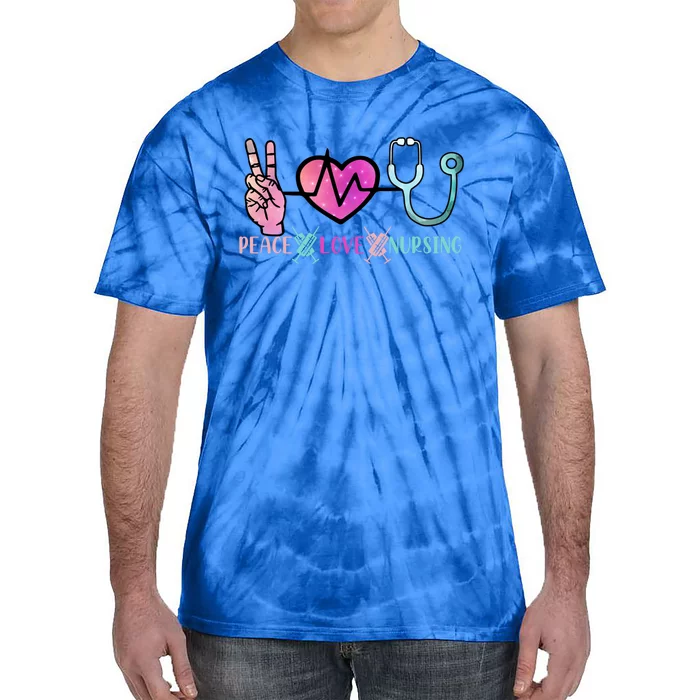 Peace Love Nursing Gift Tie-Dye T-Shirt