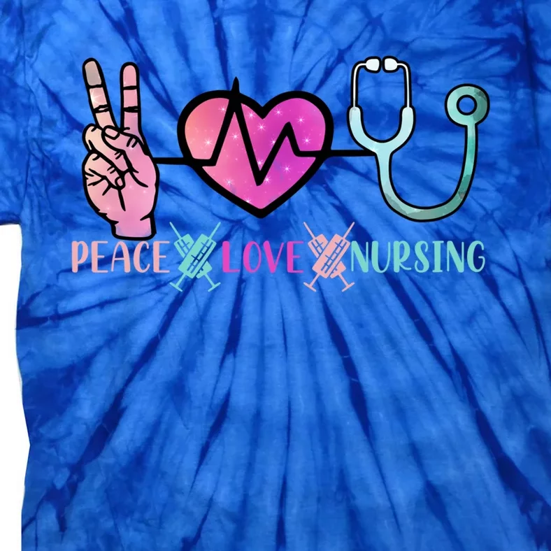 Peace Love Nursing Gift Tie-Dye T-Shirt