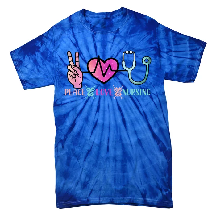 Peace Love Nursing Gift Tie-Dye T-Shirt