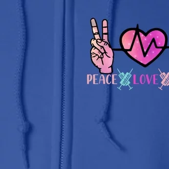 Peace Love Nursing Gift Full Zip Hoodie