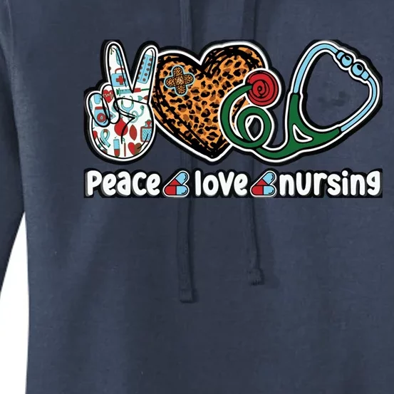 Peace Love Nursing Meaningful Gift Women's Pullover Hoodie