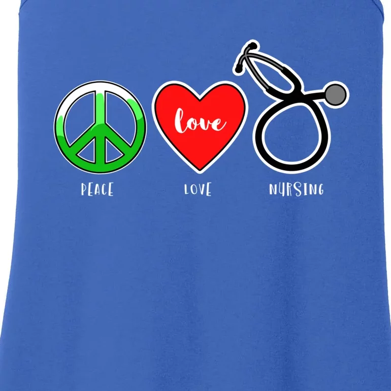 Peace Love Nursing Gift Ladies Essential Tank