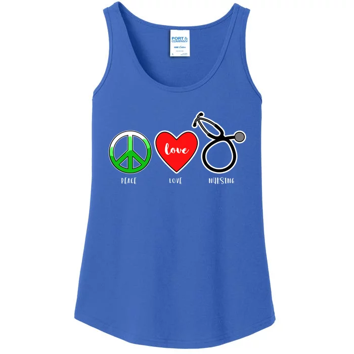 Peace Love Nursing Gift Ladies Essential Tank