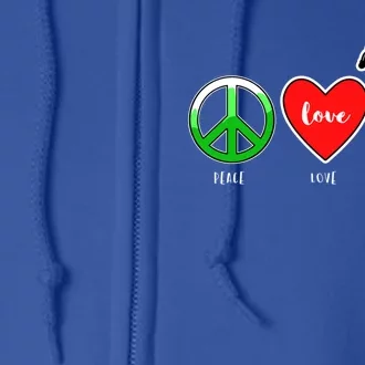 Peace Love Nursing Gift Full Zip Hoodie