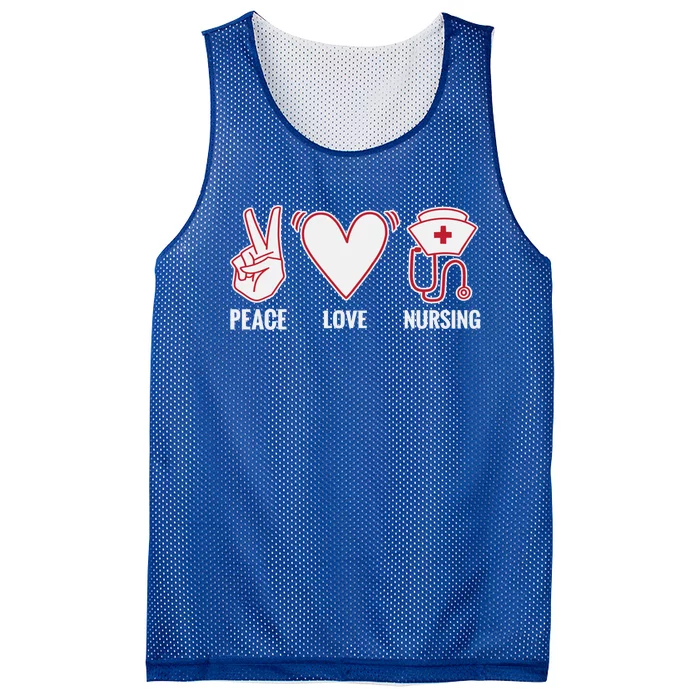 Peace Love Nursing Work Hospital Nurse Gift Mesh Reversible Basketball Jersey Tank