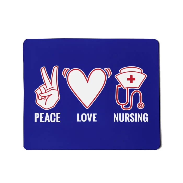 Peace Love Nursing Work Hospital Nurse Gift Mousepad