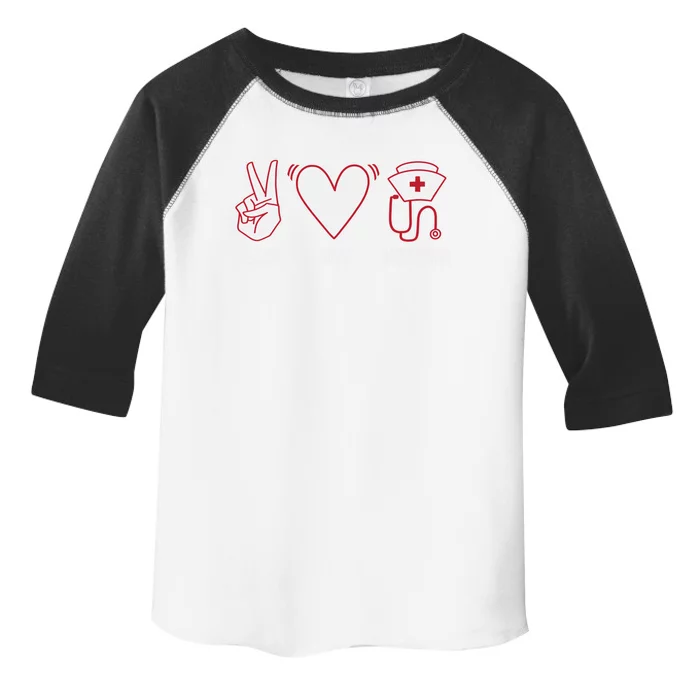 Peace Love Nursing Work Hospital Nurse Gift Toddler Fine Jersey T-Shirt