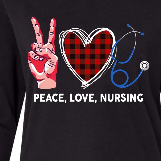 Peace Love Nursing Nurse Front Line Awareness Cool Gift Womens Cotton Relaxed Long Sleeve T-Shirt